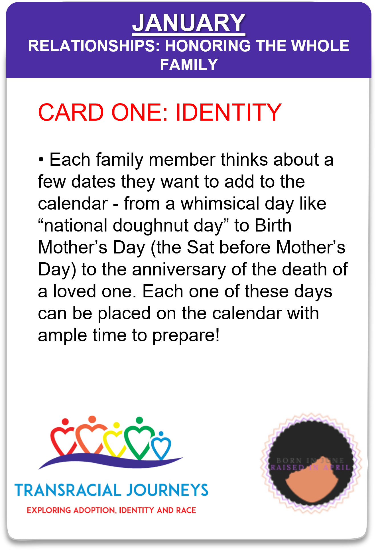 Transracial Adoption Conversation Cards