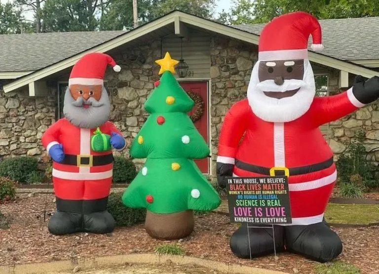 Black Santa Lawn Decoration